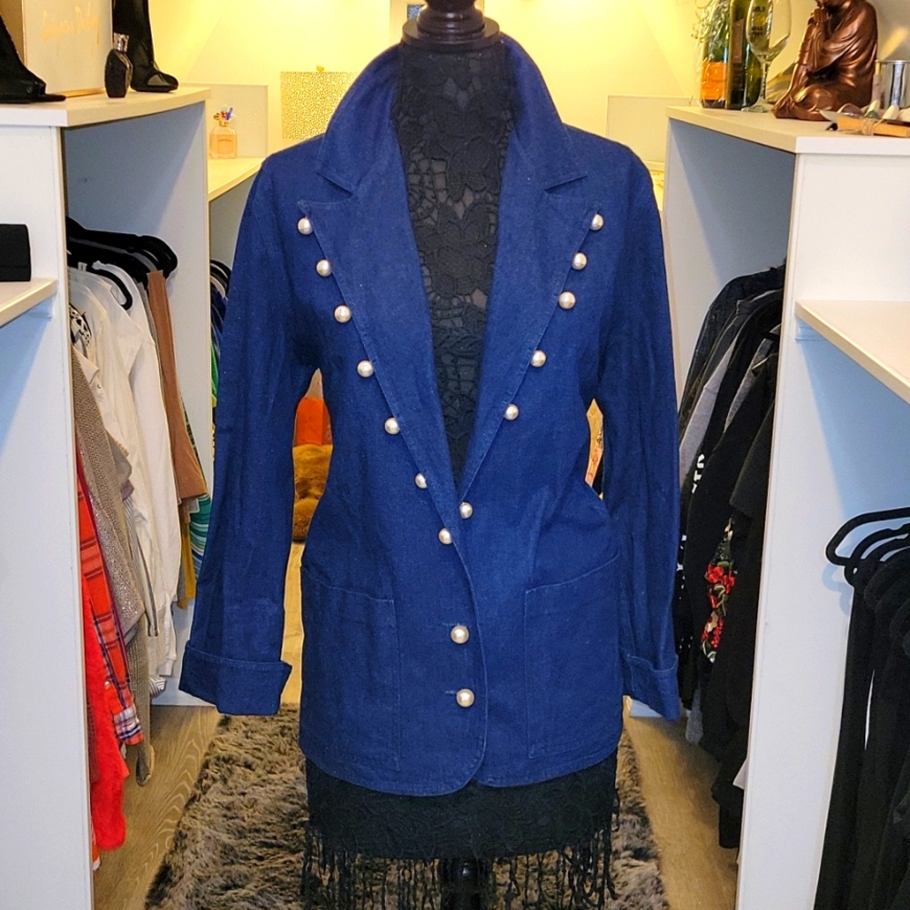 Pearl Lined Z/X Blue Jean Blazer